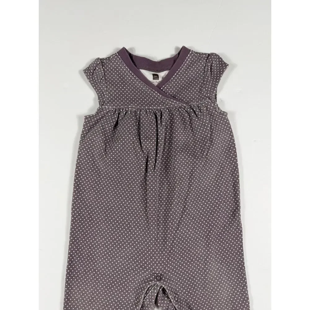Tea Collection Polka Dot Wrap Romper Purple 12-18 Months